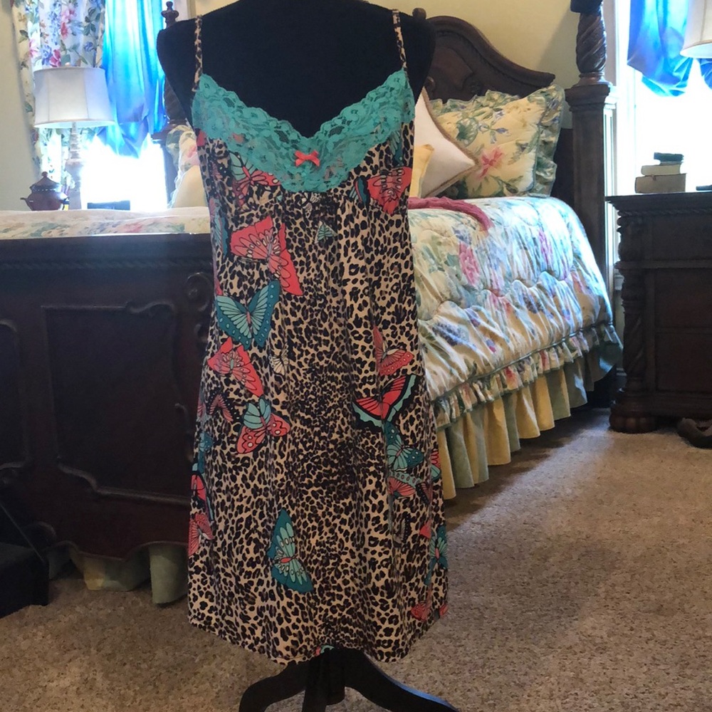 Gorgeous Turquoise, Coral and Cheetah Pint Chemise